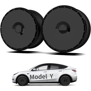 (4-Pack) Wheel Covers for Tesla Model Y, Full Coverage Rim Protector, Snap-On Hubcaps for Scratch Resistance, Fits 2021-2024 (Pure Black, 19 inch)