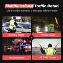 RoadHero 2 Pack 21 Inch Traffic Wands, Red and Green Led Traffic Control Baton, Safety Light Wand with 3 Flashing Modes, Air Marshaling Signal Wand with Side Clip for Airport, Parking, Car Directing