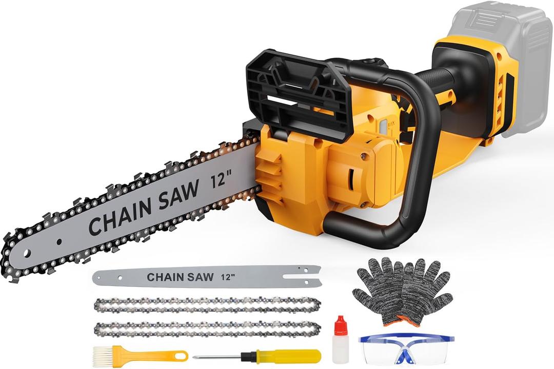 Mini Chainsaw for Dw 20V Max Battery,12 Inch Electric Chainsaw with Security Lock,Brushless for Cordless Chain saw for Wood Cutting, Tree Cutting(Battery Not Included)
