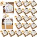 24 Sets Rose Candles Scented with Dried Flower Mini White Rose Petal Candle Gifts Gift Set for Wedding Bridal Shower Baby Shower Birthday Party Favors Decoration