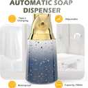 Adjustable Automatic Soap Dispenser Touchless, Ceramic Material4 Adjustable Levels Type-c Rechargeable Operated Sensor Liquid Soap PumpTouch-Free Hand Sanitizer Dispenser (Starry Gold)