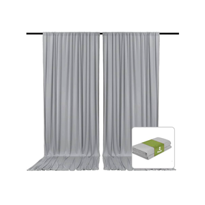 Silver Satin Backdrop Curtains 2 Panels - Glitter Photo Drapes for Baby Shower, 10x10FT Shimmer Back Drop Cloth, Wrinkle Free for Wedding Birthday Christmas Party Decorations