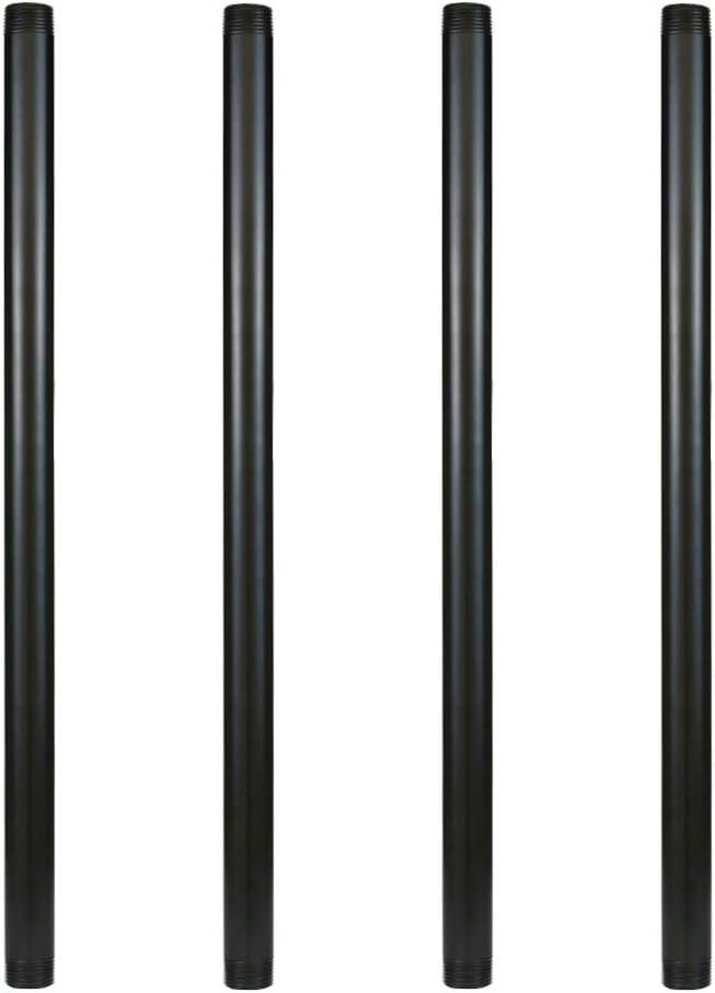 GeilSpace 1" × 24" Pre-Cut Black Metal Pipe, Industrial Steel Fits Standard One Inch Black Threaded Pipes and Fittings - Vintage DIY Industrial Shelving (1" × 24", Black)