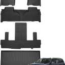 Floor Mats for Chevy Suburban & GMC Yukon XL 7 Seats 2021-2025 2026 All Weather Cargo Liner for Suburban Accessories Carpet TPE Heavy Duty Floor Mat (2nd Row Bucket Seats)