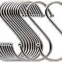 Lysas 20-Pack Round S Shaped Metal, Hooks Hangers for Kitchen, Bathroom, Bedroom and Office