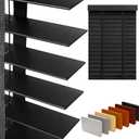 2" Slats Wood Blinds for Indoor Windows: Solid Wooden Blackout Blind&Shades, 29.5"W x 36"H