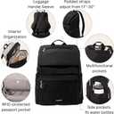 Baggallini Flap Laptop Backpack - 15"x11" Lightweight Work Travel Bag w/Luggage Sleeve & RFID