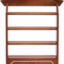 Chunful Vintage Spice Jar Wooden Rack with 4 Shelves and Drawer Hanging Spice Rack Wall Mounting Kitchen Storage Village Style Display Shelf for 24 Jars, Shelf Only (Classic)