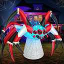 6FT Halloween Inflatables Spider Decoration with Magic Led Light Up Halloween Inflatables Outdoor Decorations Blow up Inflatables for Halloween Holiday Party Lawn Yard Outside Garden Dcor