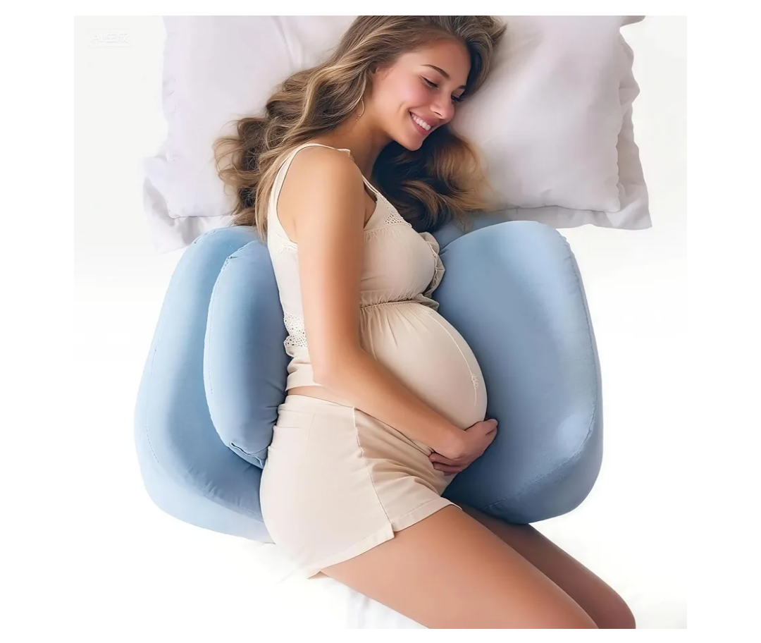 Pregnancy Pillows for Sleeping, Upgraded Memory Foam Maternity Pillow, Pregnancy Wedge Pillow for Pregnant Women with Cooling Removable, Washable Cover, Support for Belly,Back (Blue)
