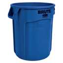 Rubbermaid Commercial Products BRUTE Heavy-Duty Round Trash/Garbage Can with Venting Channels, 10-Gallon, Blue, Waste Container for Landscapers/Construction/Restaurants/Offices/Driveway, Pack of 1