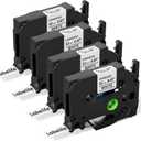 Labelife TZe TZ Tape 12mm 0.47 Laminated White Label Maker Tape Replacement for Brother P Touch Label Tape TZe-231 TZe231 Compatible with Brother PT-D210 PT-D220 PT-H110 PT-D410 PT-P710BT, 4-Pack (Black on White)