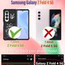 Funermei (2in1 for Samsung Galaxy Z Fold 4 Case Women Girls Butterfly Cute Phone Cover Pretty Girly Aesthetic Black Design Fashion Funda for Samsung Z Fold 4 Cases 7.6'' (2022)
