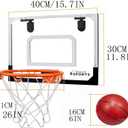 Umnodobn Mini Indoor Basketball Hoop for Kids Adults, Small Basketball Hoop Over The Door Mini Hoop with 4 Balls, oost Wall Mount Hoop Sport Game Interactive Toys Gift for Boys