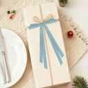 3 x 24 Pcs Christmas Bows for Tree, Light Blue Velvet Ribbon Bow for Christmas Tree, Pre-Tied Vintage Xmas Bows for Xmas Trees Wreaths Gifts Wedding Indoor Outdoor Decorations, 5 x 7 Inch