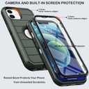 KECAI for iPhone 12 Case,iPhone 12 Pro Case with Belt Clip Holster,Built-in Screen Protector,Heavy Duty Shockproof Drop Protection Military Grade Rugged Phone Cover with Kickstand (Dark Green)