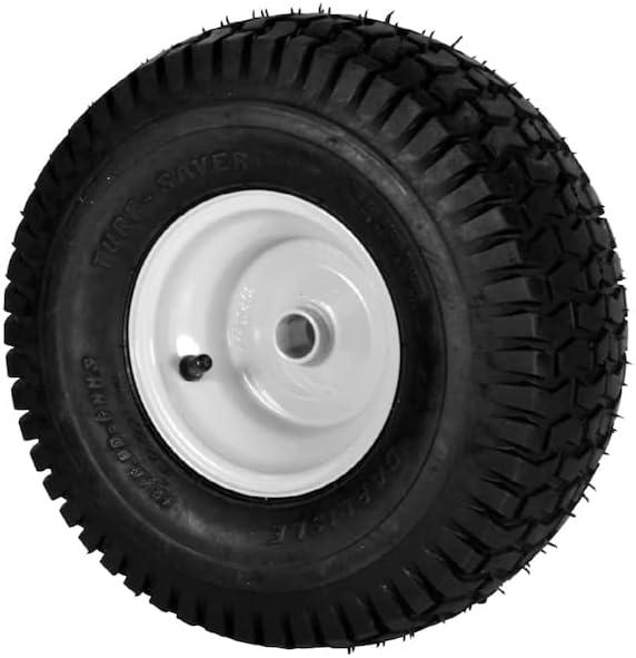 Rocky Mountain Goods 15x6.00 6 NHS Lawn Mower Tire and Wheel - Replacement Wheel for Craftsman, John Deere, Cub Cadet, Riding Mower, Tractor - Turf Saver Tread - Heavy Duty 4 Ply - Tubeless Tire (1)