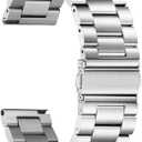 Nelumbo Quick Release Metal Chain Watch Bands,22MM Solid Stainless Steel Business Bracelet Strap for Samsung Gear S3/Galaxy Watch 46mm(2019)/Galaxy Watch 3 45mm (Silver)