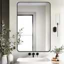 Delma Bathroom Mirror, Black Framed Bathroom Mirror for Over Sink, High-Definition Vanity Mirror, Versatile Mirror for Bathroom, Hangs Horizontally or Vertically(36x24, Black)