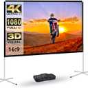 Portable Projector Screen 60inch,Movie Projection Screen,Indoor Projection Screen and Stand, 16:9 Projector Screen 4K HD Wrinkle-Free Lightweight