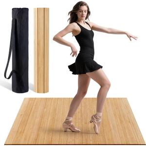 Tap Dance Floor for Any Surface - Bamboo Portable Dance Floor with Storage Bag,Large Floor Mat- Ideal for Home, Studio & Outdoor Tap Practice, 47.8"x38.5"