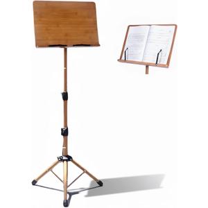 Music Stand for Sheet Music, Adjustable to 68.9in Floor Book Stand for Reading, Laptop Display Stand Standing Book Stand Tablet Stand with Page Paper Clip