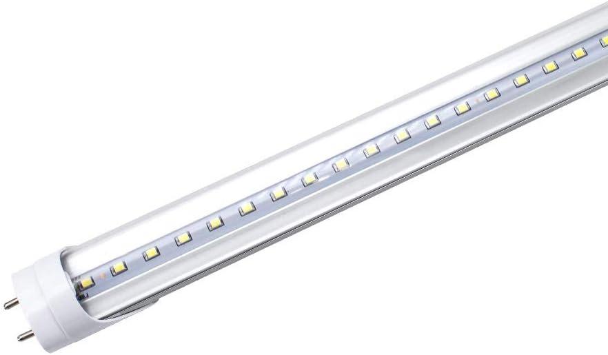 Lighting Will LED T8 Light Tube 2FT, Daylight White (5000K), Dual-End Powered Ballast Bypass, 1000Lumens 10W (24W Equivalent Fluorescent Replacement), Clear Cover, AC85-265V, 1 Pack