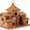 Bird Houses for Outside,Outdoor 5 Hole Bird House Room for 5 Bird Families Bluebird Finch Cardinals Hanging Birdhouse for Garden