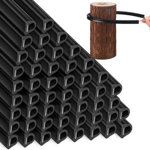 50 Pcs 20" Electric Fence Underground Wire Insulator Tubing Wrap Insulator Tube for Corner Post and End of Fence, Accommodates Wire Diameters up to 12-1/2 Gauge, Black, Aluminum Insert