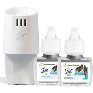 Scent Fill Island Essence Plug in Air Freshener, Scented Oil Refills, 2 Refills + Diffuser