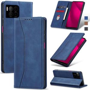 Jasonyu Flip Wallet Case for T-Mobile Revvl 7 Pro,Leather Magnetic Folio Cover with Card Holder,Kickstand - TPU Shockproof Durable Protective Phone Case,Blue