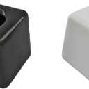 2 Pack Ceramic Toothbrush Holders, Small Toothbrush Holders for Bathroom Vanity Countertops, Mini Ceramic Desk Pen Holder Stand (Black & White)