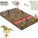 HOROW Horse Racing Game - Wooden Horse Race Board Game with 11 Luxury Metal Horses 2 Dice and 2 CardsFast-Paced Strategic for Family Night and Party - Perfect Birthday&Holiday Gifts (Flame1)