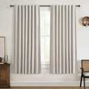Room Darkening Curtains 72 Inches Long 2 Panels Burg, Rich Linen Heavy Insulated Bay Window Curtains Modern Neutral Drapes for Bedroom/Cabin/Kitchen (W50" x L72"Tall) 6FT Length Back Tab/Hook Belt
