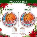3 x Basketball Christmas Ornament 2025 Ceramic Round 2.9 Inch Keepsake with Faith Quote Inspirational Sports Gift for Basketball Players, Coaches, Athletes & Fans