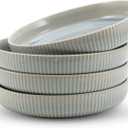 American Atelier 9-Inch Pasta Bowl (Set of 4) - 42 oz Unique Porcelain Dinner Bowls - Versatile Modern Dinnerware for Salads, Soups, Special Occasions & Casual Dining (Light Blue)