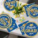 Blue and Gold Graduation Decorations 2026,200Pcs Blue Graduation Plates and Napkins,Forks for Graduation Party Decorations, Class of 2026 Graduation Party Supplies,Serve 50