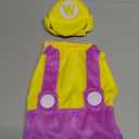 ComfyCamper Hat and Suspenders Dog Costume - X Large Medium Small Lab Star Space Cosplay Halloween Costumes, Small, Yellow and Purple