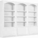 EatingBiting White 1:12 MINI Miniature Furniture Wooden Display Cabinet Bookcase Book Shelf Cabinet Wardrobe Model for Fairy Garden