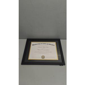 upsimples 11x14 Diploma Frame Certificate Degree Document Frame with High Definition Glass, 8.5 x 11 with mat for Wall and Tabletop, Black Double Mat, 1 Pack