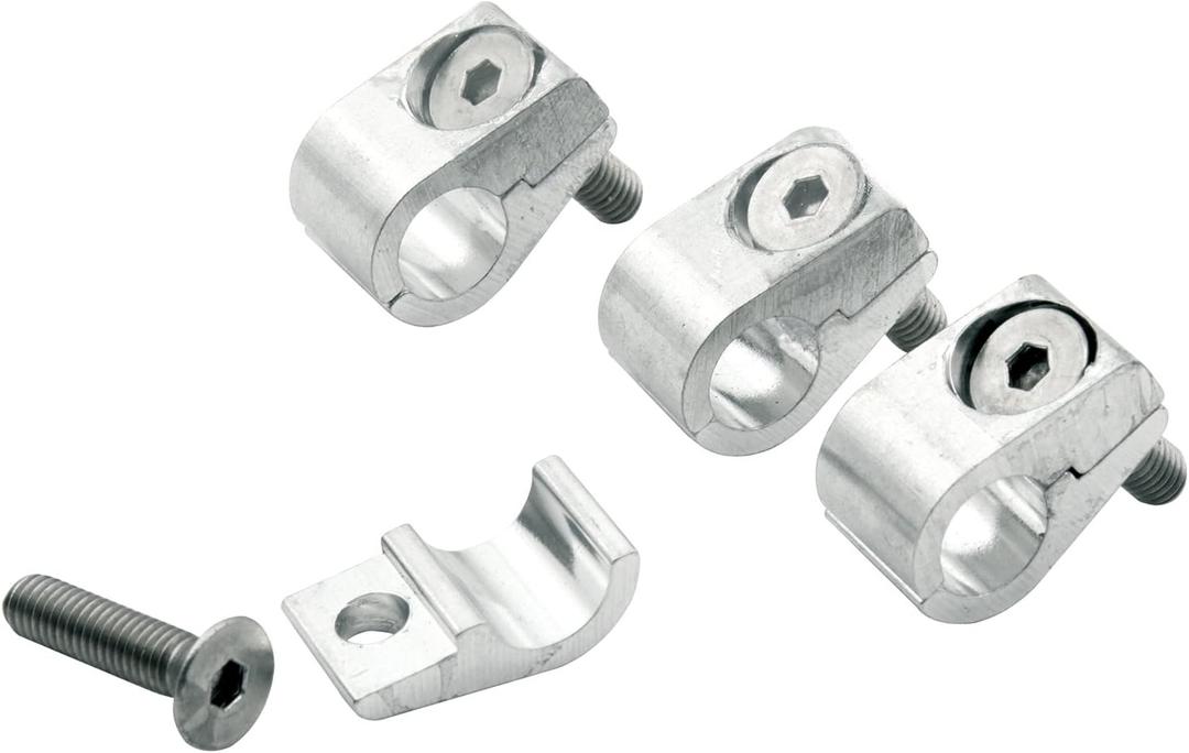Allstar Performance ALL18323 3/8" I.D Aluminum Clamp-On Style Universal Line Clamp, (Pack of 4), Silver
