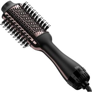 Hair Dryer Brush Blow Dryer Brush in One, Upgraded 4 in 1 Hair Dryer and Styler Volumizer with Negative Ion Anti-frizz Ceramic Titanium Barrel Hot Air Hair Straightener Brush (Rose Gold)