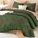 Litanika Super King Comforter Olive Green, 3 Pieces Tufted Boho Farmhouse Bedding Comforter Set, Lightweight Fluffy All Season Comforter Set (120x120In Comforter & 2 Pillowcases)