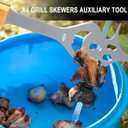 4 x BBQ Grill Accessories for Gas Grill Charcoal Grill, 6 in 1 Grill Tools for Outdoor Barbecue Grill, 14 Inch Grill Utensils, Unique Gill Fork, Dad Gifts, Gifts for Men, Dad, Husband