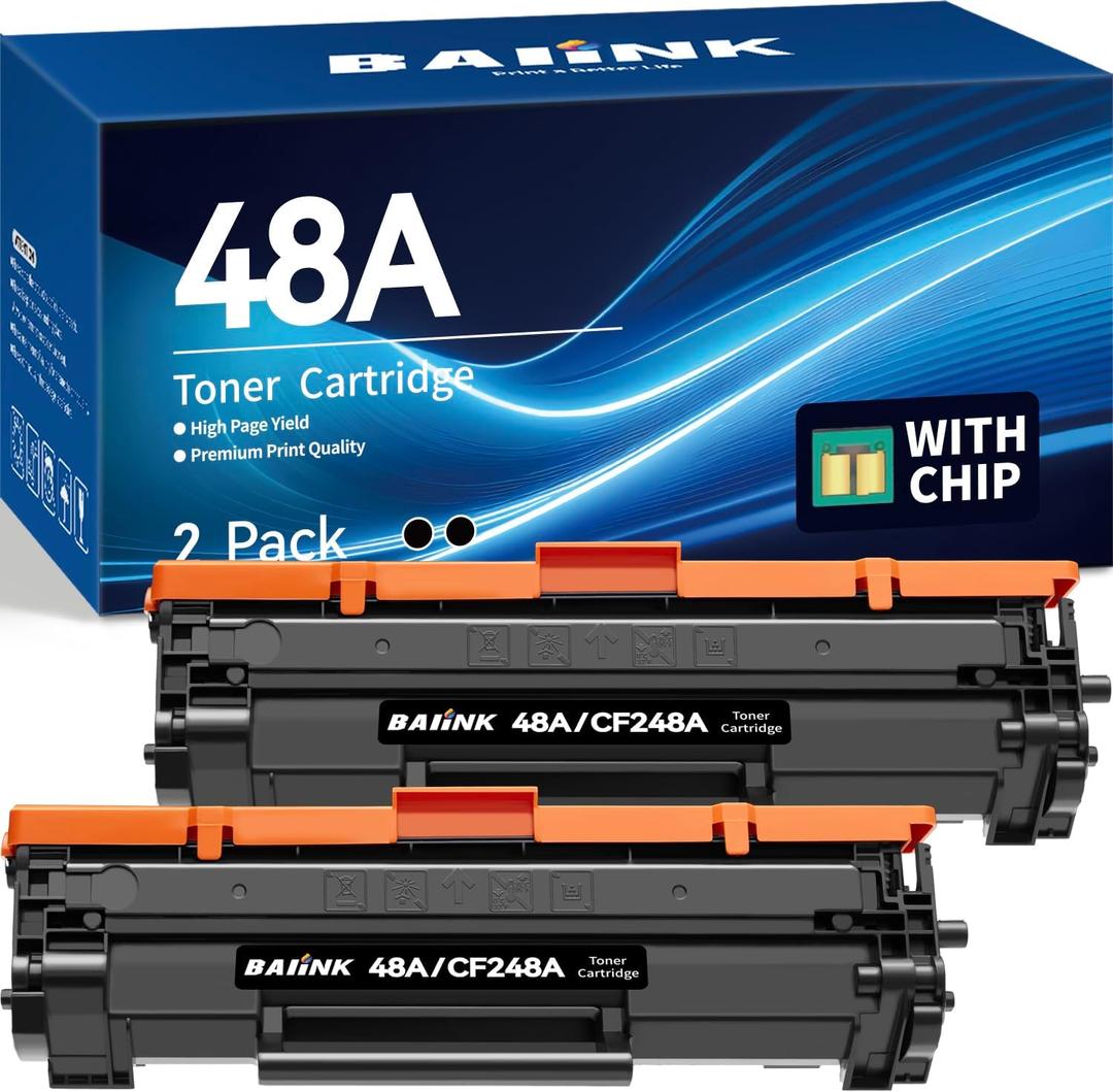 CF248A 48A Toner Cartridge Compatible Replacement for HP 48A Toner Cartridge Black Compatible for HP Pro M15w M15a M16w M16a MFP M29w M29a M28w M28a M30w M31w M14 M17 M15 M28 (2 Black)