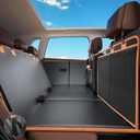 FURTIME Dog Car Seat Cover for Back Seat, Upgraded PU Leather Back Seat Extender with Hard Bottom Holds 400LBS, Waterproof Anti-Scratch, Large Space Back Seat Cover for Car, SUV, Small Truck (Black)