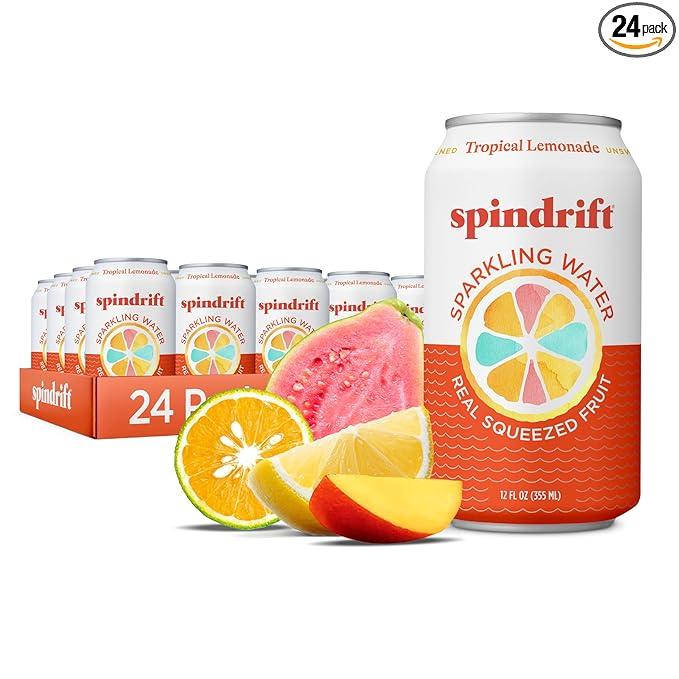 Tropical Lemonade Spindrift Sparkling Water 24pk x12oz l 20lbs.   BB 01/22/26