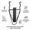WALMANN Wall Mounted Horizontal Bike Rack, Foldable Space Saving Bicycle Storage Solution for 2 Bikes, Indoor Bike Storage for Garage