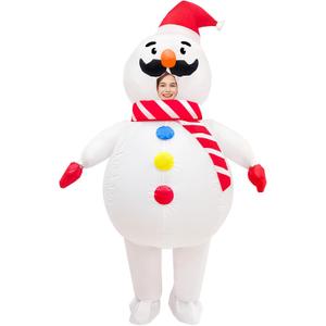 Arokibui Inflatable Snowman Costume Funny Blow up Christmas Costume Cosplay Party Halloween Christmas Suit Festival Parade Carnival Suit