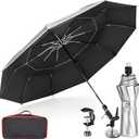 FixOasis 60" Folding HVAC Umbrella with Magnetic Base, Universal Clip Included, Upgraded Durable Frame, Wind-Resistant, Portable Magnetic Umbrella, For HVAC and Outdoor Activities, 180Adjustable